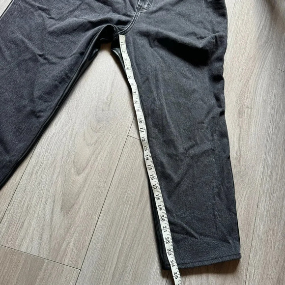 Abercrombie & Fitch The Ankle Straight Ultra High Rise 35 Black Faux Leather - Picture 2 of 11